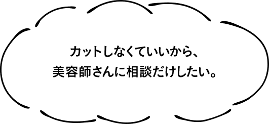 カットしなくていいから、美容師さんに相談だけしたい。