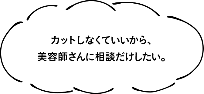 カットしなくていいから、美容師さんに相談だけしたい。
