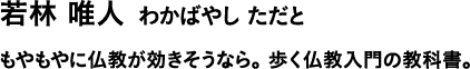 若林 唯人 わかばやし ただと もやもやに仏教が効きそうなら。歩く仏教入門の教科書。